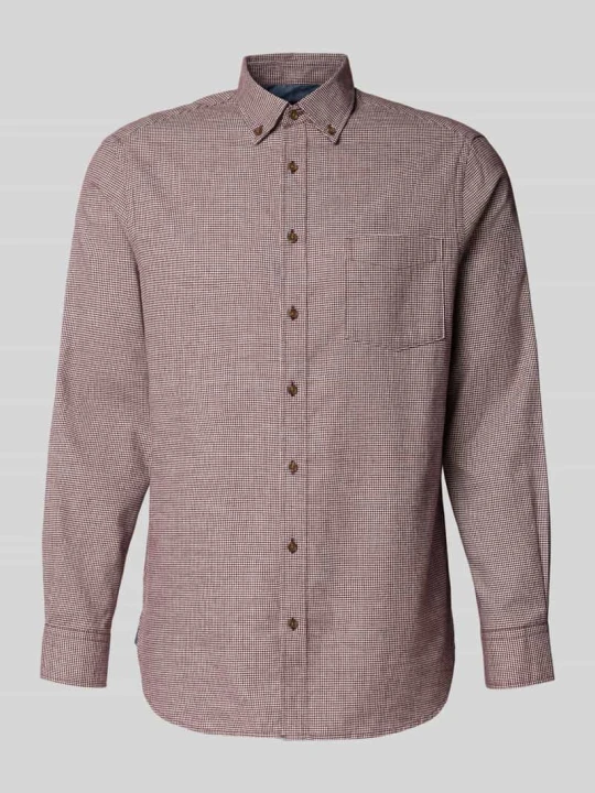 Zdjęcie produktu koszula casualowa o kroju regular fit z kołnierzykiem typu button down Christian Berg Bordowy