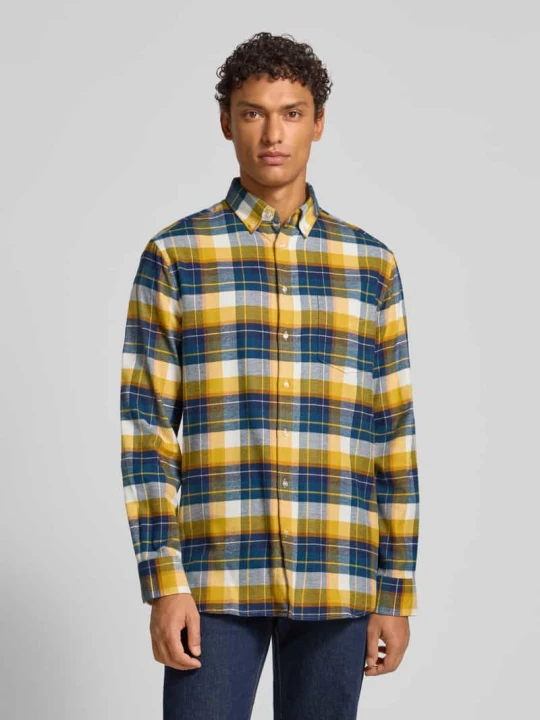Zdjęcie produktu Koszula casualowa o kroju regular fit z kołnierzykiem typu button down Christian Berg Żółty
