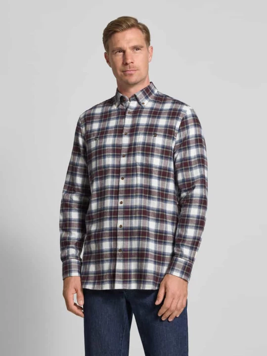 Zdjęcie produktu Koszula casualowa o kroju regular fit z kołnierzykiem typu button down Christian Berg Bordowy