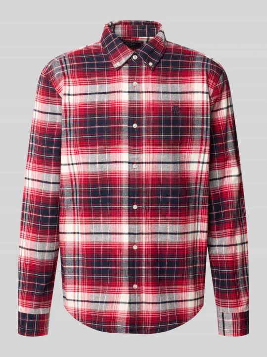 Zdjęcie produktu koszula casualowa o kroju regular fit z kołnierzykiem typu button down MCNEAL Czerwony
