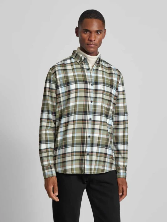 Zdjęcie produktu Koszula casualowa o kroju regular fit z kołnierzykiem typu button down OLYMP Level 5 Oliwkowy