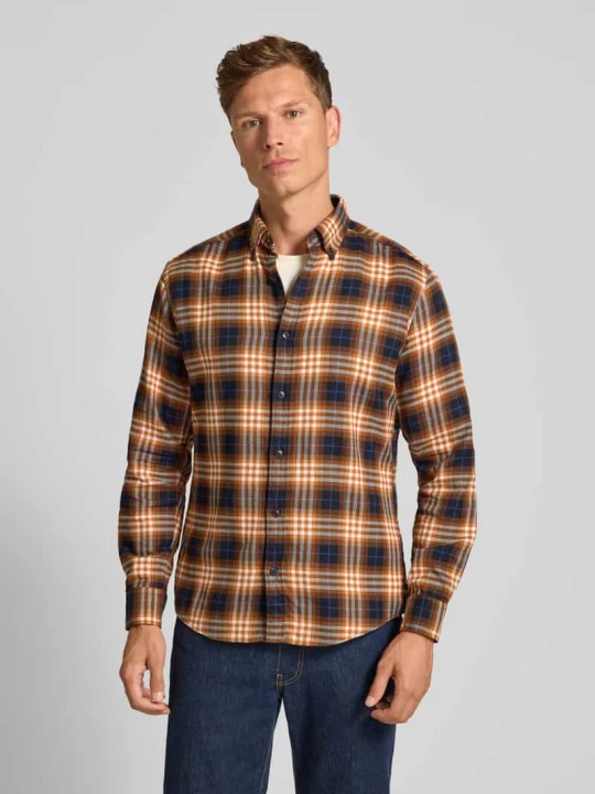 Zdjęcie produktu Koszula casualowa o kroju regular fit z kołnierzykiem typu button down OLYMP Level 5 Koniakowy
