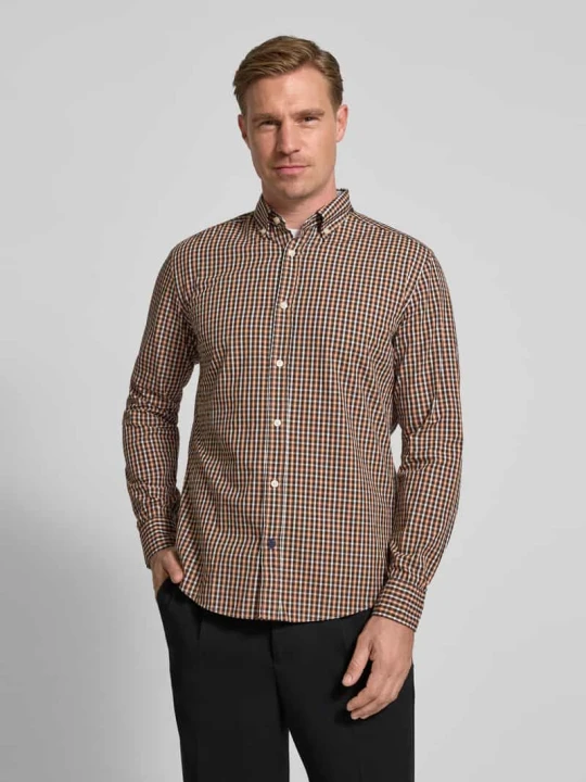 Zdjęcie produktu Koszula casualowa o kroju regular fit z kołnierzykiem typu button down OLYMP Level 5 Koniakowy