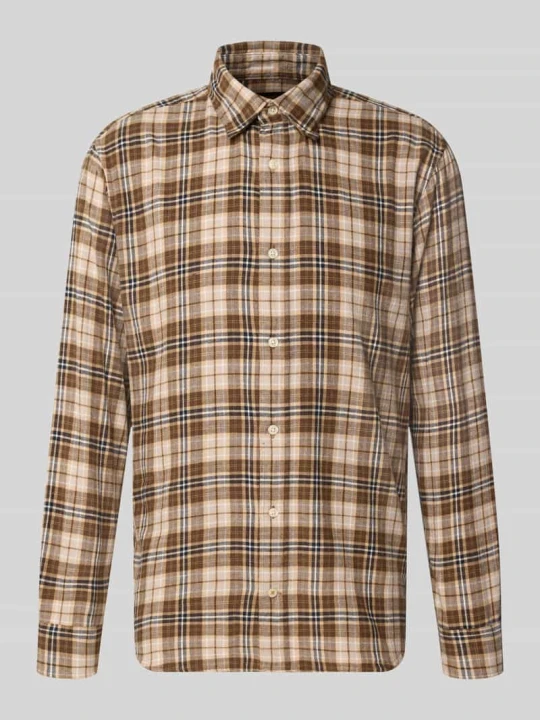 Zdjęcie produktu koszula casualowa o kroju regular fit z kołnierzykiem typu kent model 'FIELD' Jack&Jones Jasnobrązowy