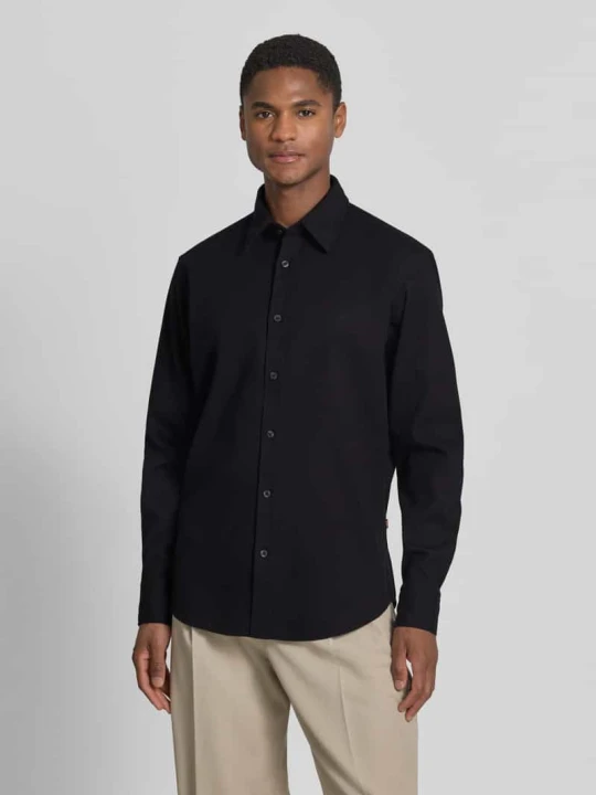 Zdjęcie produktu koszula casualowa o kroju regular fit z mieszanka bawełny model 'RELEGANT_2_M' Boss Czarny