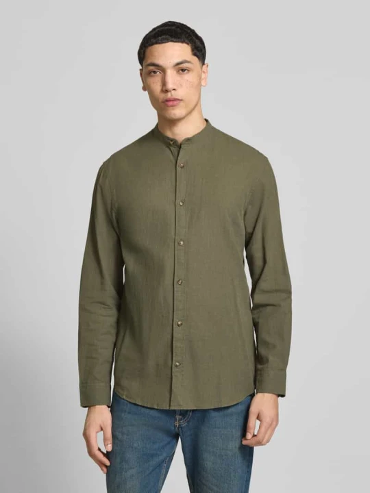 Zdjęcie produktu Koszula casualowa o kroju regular fit z mieszanki bawełny i lnu Jack&Jones Oliwkowy