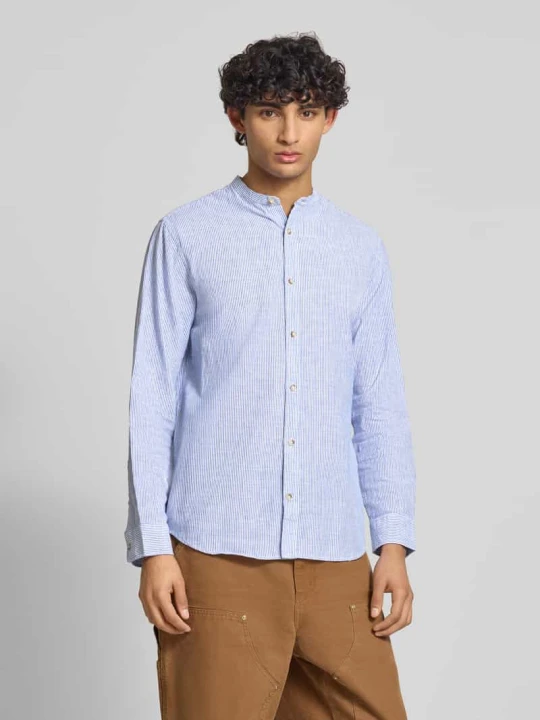 Zdjęcie produktu Koszula casualowa o kroju regular fit z mieszanki bawełny i lnu Jack&Jones Błękitny