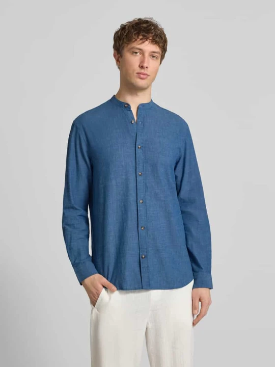Zdjęcie produktu Koszula casualowa o kroju regular fit z mieszanki bawełny i lnu Jack&Jones Granatowy