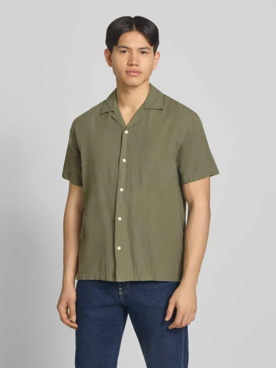 Zdjęcie produktu Koszula casualowa o kroju regular fit z mieszanki bawełny i lnu Jack&Jones Oliwkowy