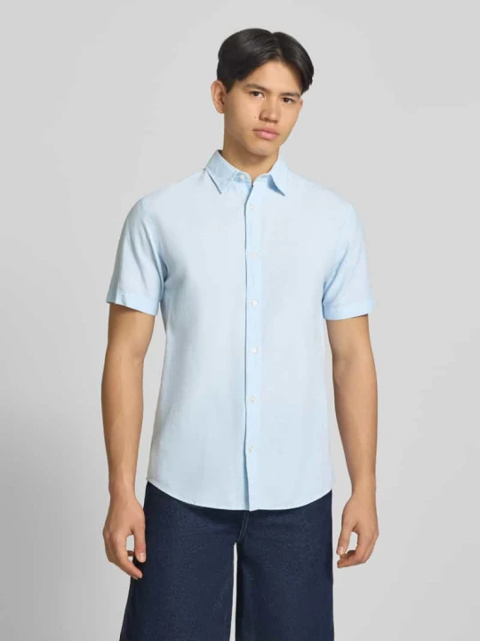 Zdjęcie produktu Koszula casualowa o kroju regular fit z mieszanki bawełny i lnu Jack&Jones Jasnoniebieski