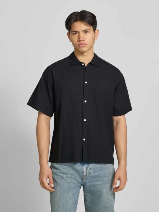 Zdjęcie produktu Koszula casualowa o kroju regular fit z mieszanki bawełny i lnu Jack&Jones Czarny