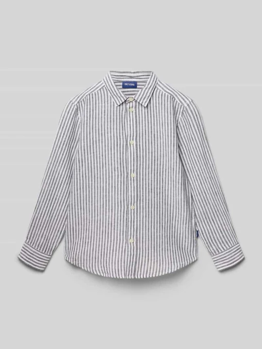 Zdjęcie produktu Koszula casualowa o kroju regular fit z mieszanki bawełny i lnu model 'CAIDEN' Only & Sons Granatowy