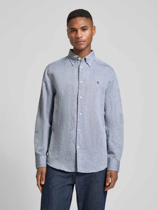 Zdjęcie produktu Koszula casualowa o kroju regular fit z mieszanki bawełny i lnu Tommy Hilfiger Granatowy