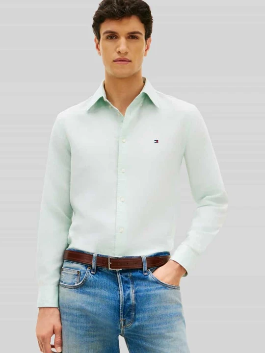 Zdjęcie produktu Koszula casualowa o kroju regular fit z mieszanki bawełny i lnu Tommy Hilfiger Miętowy