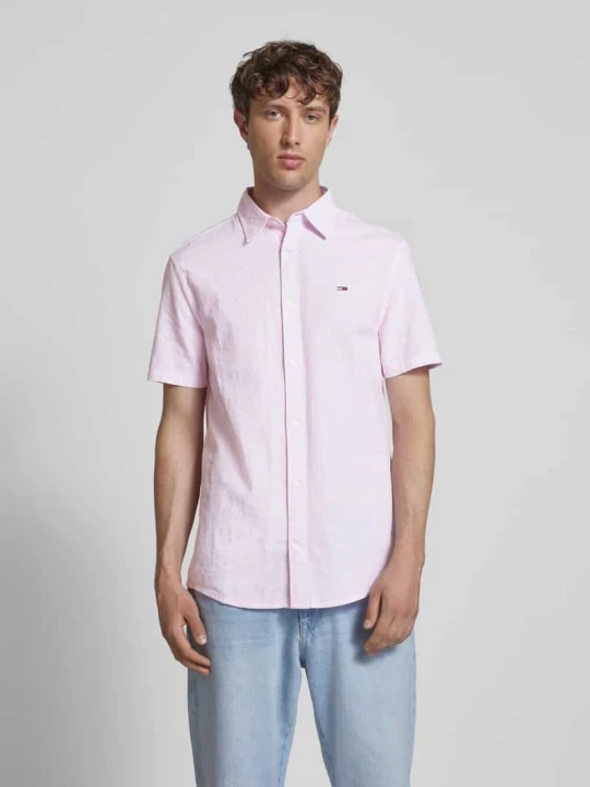 Zdjęcie produktu Koszula casualowa o kroju regular fit z mieszanki bawełny i lnu Tommy Jeans Jasnoróżowy