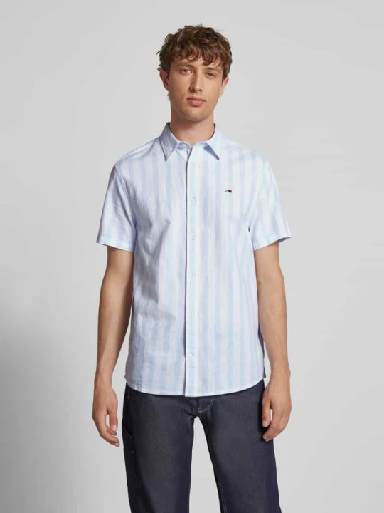 Zdjęcie produktu Koszula casualowa o kroju regular fit z mieszanki bawełny i lnu Tommy Jeans Jasnoniebieski