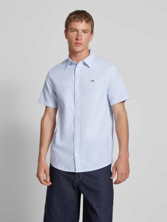 Zdjęcie produktu Koszula casualowa o kroju regular fit z mieszanki bawełny i lnu Tommy Jeans Jasnoniebieski