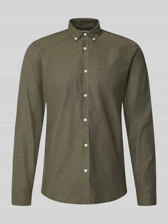 Zdjęcie produktu koszula casualowa o kroju regular fit z mieszanki bawełny model 'Oxford' lindbergh Khaki