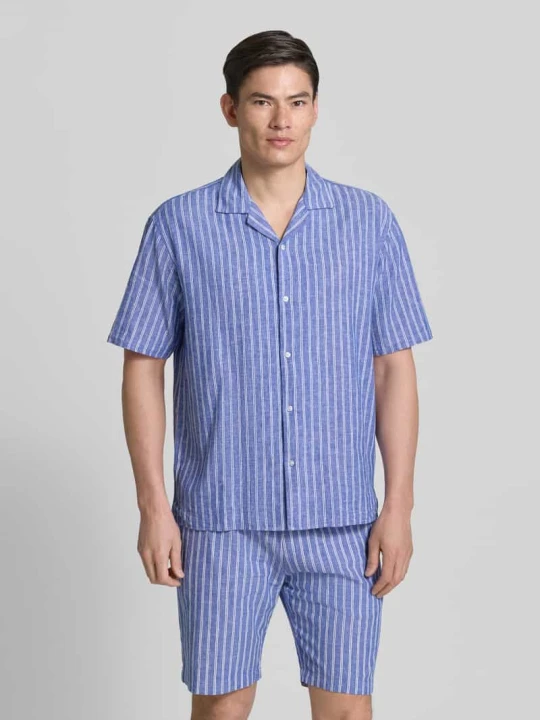 Zdjęcie produktu Koszula casualowa o kroju regular fit z mieszanki lnu i bawełny MCNEAL Granatowy