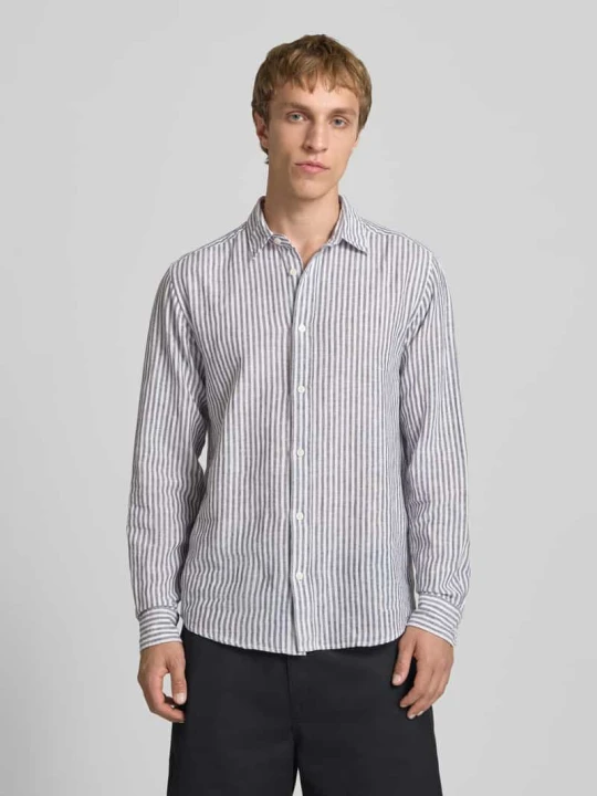 Zdjęcie produktu Koszula casualowa o kroju regular fit z mieszanki lnu i bawełny model 'CAIDEN' Only & Sons Granatowy
