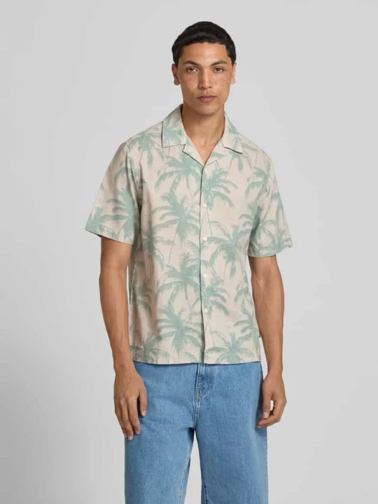 Zdjęcie produktu Koszula casualowa o kroju regular fit z mieszanki lnu i bawełny model 'CAIDEN' Only & Sons Beżowy