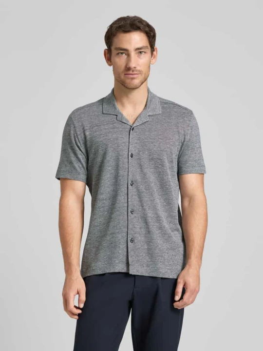Zdjęcie produktu koszula casualowa o kroju regular fit z mieszanki lnu i bawełny model 'H-POWELL' Boss Granatowy