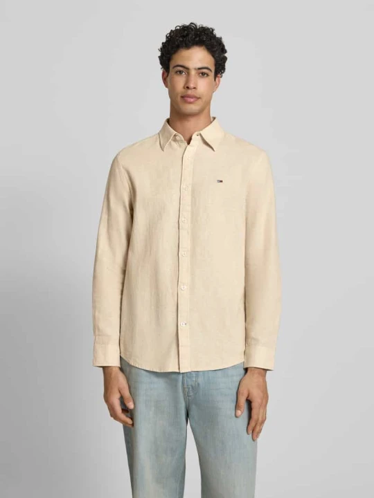 Zdjęcie produktu Koszula casualowa o kroju regular fit z mieszanki lnu i bawełny Tommy Jeans Beżowy