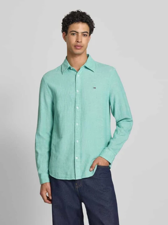 Zdjęcie produktu Koszula casualowa o kroju regular fit z mieszanki lnu i bawełny Tommy Jeans Zielony
