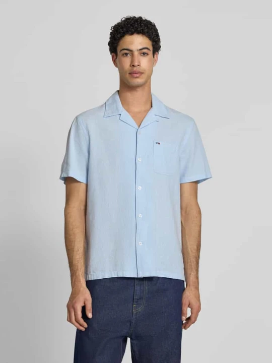 Zdjęcie produktu Koszula casualowa o kroju regular fit z mieszanki lnu i bawełny Tommy Jeans Jasnoniebieski
