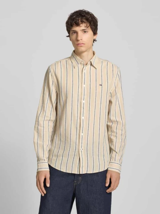 Zdjęcie produktu Koszula casualowa o kroju regular fit z mieszanki lnu i bawełny Tommy Jeans Beżowy