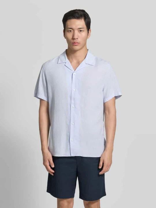 Zdjęcie produktu Koszula casualowa o kroju regular fit z mieszanki lnu i lyocellu Calvin Klein Błękitno-niebieski