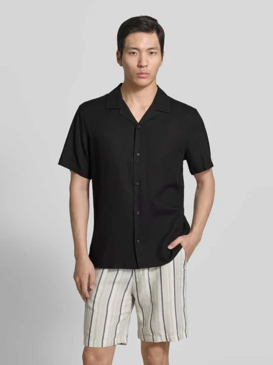Zdjęcie produktu Koszula casualowa o kroju regular fit z mieszanki lnu i lyocellu Calvin Klein Czarny