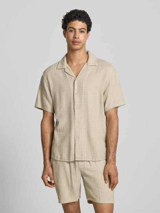 Zdjęcie produktu Koszula casualowa o kroju regular fit z mieszanki wiskozy i lnu model 'LATHAM' Only & Sons Beżowy