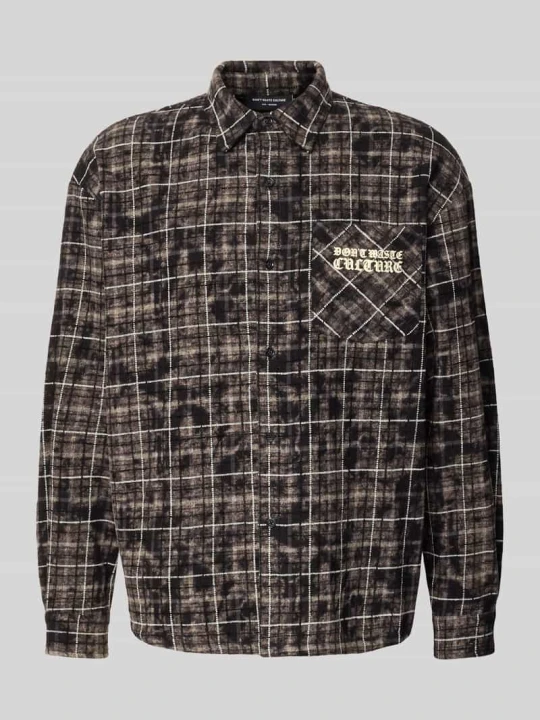 Zdjęcie produktu Koszula casualowa o kroju regular fit z nadrukiem z logo Don't Waste Culture Czarny