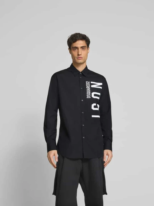 Zdjęcie produktu Koszula casualowa o kroju regular fit z nadrukiem z logo Dsquared2 Czarny