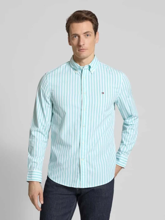 Zdjęcie produktu Koszula casualowa o kroju regular fit z popeliny bawełnianej Tommy Hilfiger Turkusowy