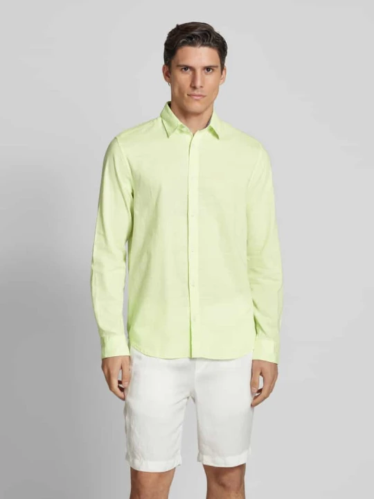Zdjęcie produktu Koszula casualowa o kroju regular fit z tkaniny Chambray Tom Tailor Neonowy żółty