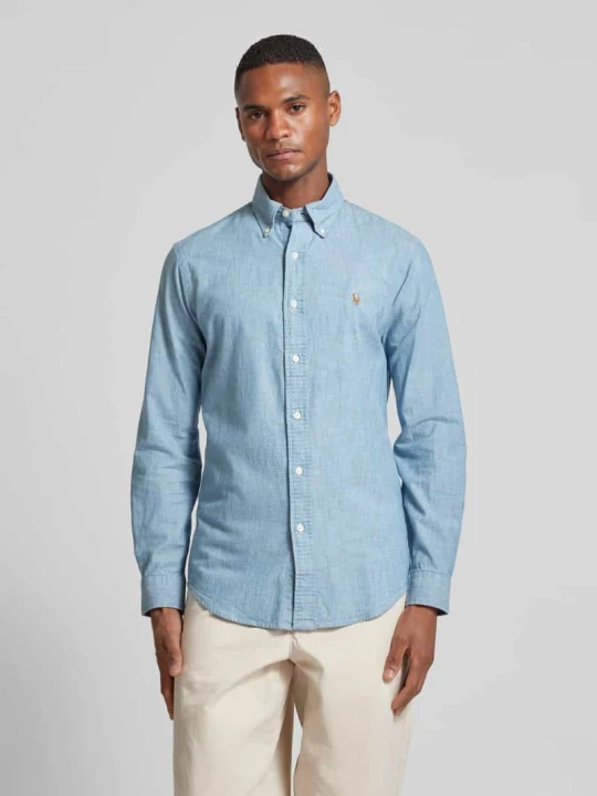 Zdjęcie produktu Koszula casualowa o kroju regular fit z wyhaftowanym logo model ‘CHAMBRAY’ Polo Ralph Lauren Jeansowy niebieski