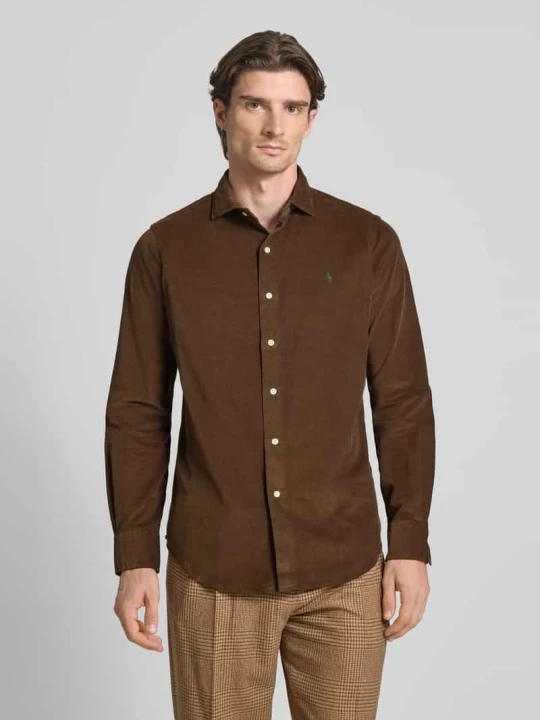 Zdjęcie produktu Koszula casualowa o kroju regular fit z wyhaftowanym logo model ‘CORDUROY’ Polo Ralph Lauren Czekoladowy