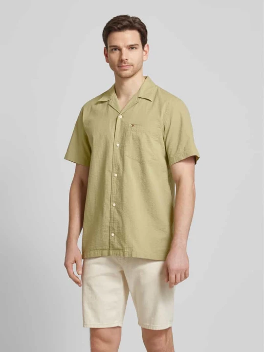 Zdjęcie produktu Koszula casualowa o kroju regular fit z wyhaftowanym logo Tommy Hilfiger Oliwkowy