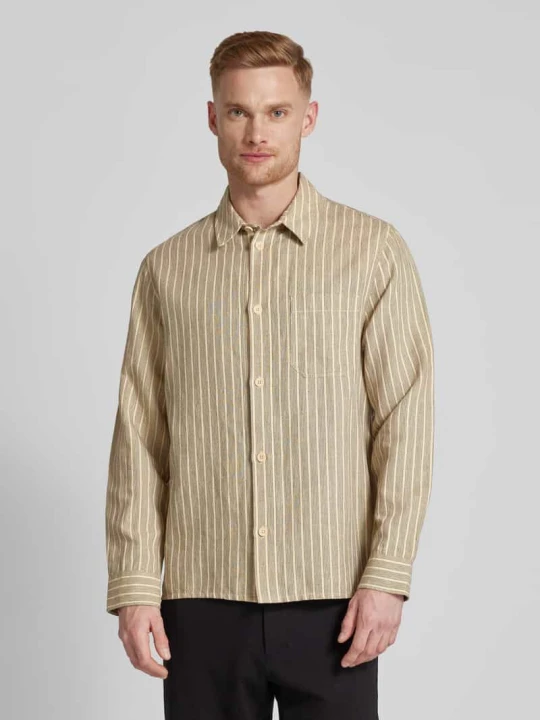 Zdjęcie produktu Koszula casualowa o kroju regular fit ze wzorem w paski model ‘Casual’ Rotholz Piaskowy