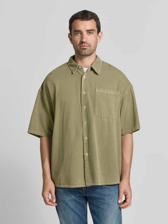 Zdjęcie produktu Koszula casualowa o kroju relaxed fit z brustaszą model 'LYCAZ' American Vintage Khaki