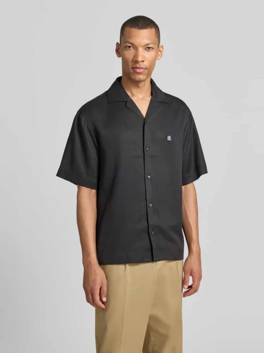 Zdjęcie produktu Koszula casualowa o kroju relaxed fit z czystego lyocellu model 'ESPINO' Hugo Czarny
