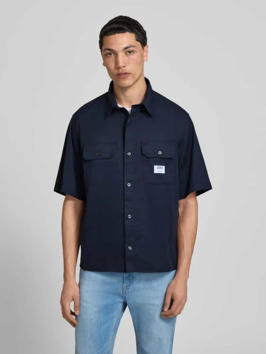 Zdjęcie produktu Koszula casualowa o kroju relaxed fit z czystej bawełny model 'EKYNO' Hugo Ciemnoniebieski