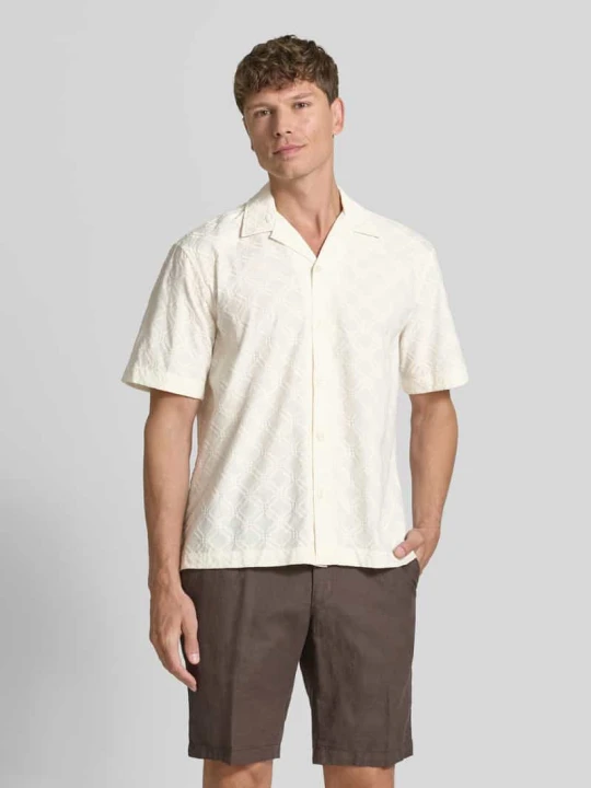 Zdjęcie produktu Koszula casualowa o kroju relaxed fit z czystej bawełny model 'HAMISH' Selected Złamany biały