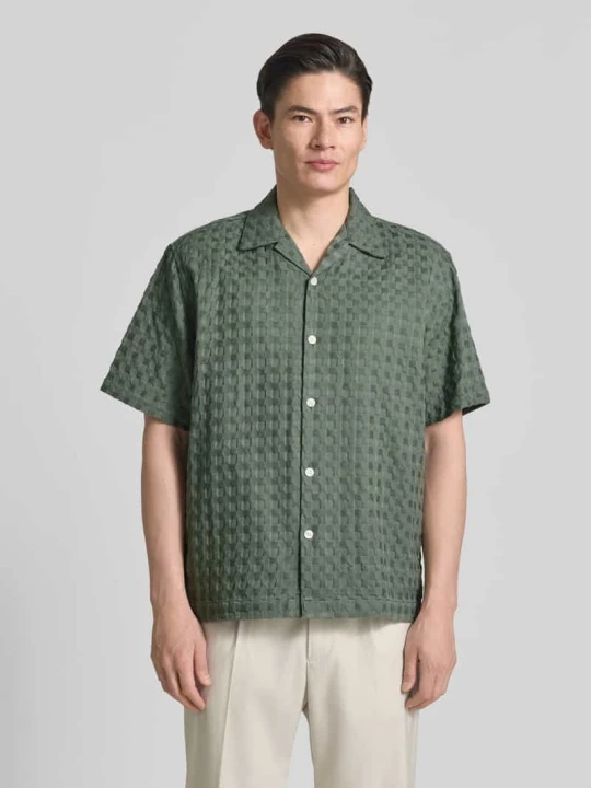 Zdjęcie produktu Koszula casualowa o kroju relaxed fit z czystej bawełny model 'MONTY' Selected Homme Zielony