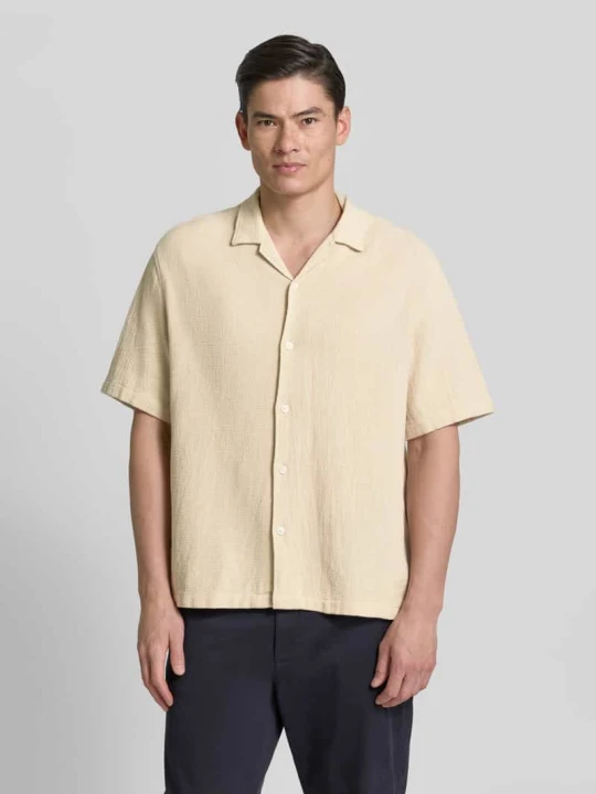 Zdjęcie produktu Koszula casualowa o kroju relaxed fit z czystej bawełny model 'RLXCAL' Selected Beżowy