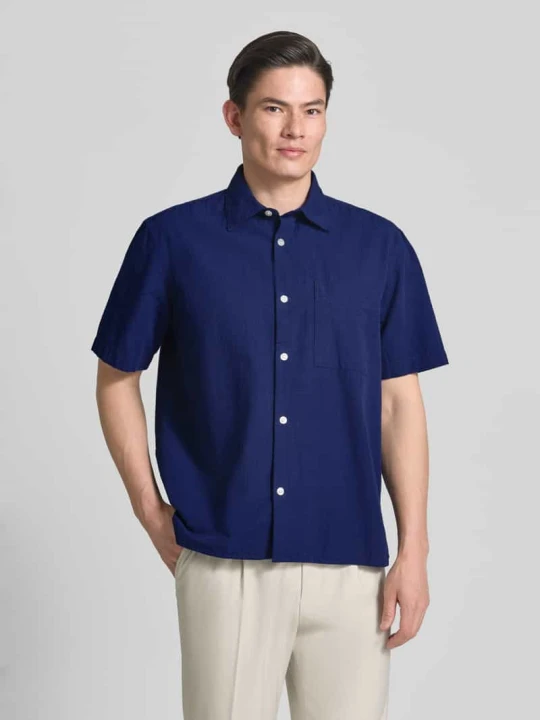 Zdjęcie produktu Koszula casualowa o kroju relaxed fit z czystej bawełny model 'STUART' Selected Homme Granatowy