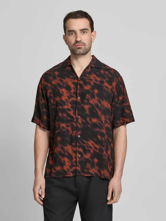 Zdjęcie produktu Koszula casualowa o kroju relaxed fit z czystej wiskozy model 'ESPINO' Hugo Czarny