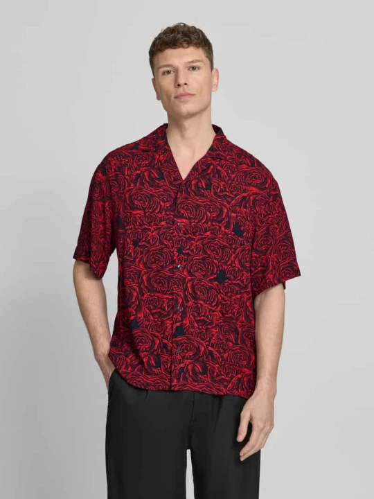 Zdjęcie produktu Koszula casualowa o kroju relaxed fit z czystej wiskozy model 'ESPINO' Hugo Czerwony